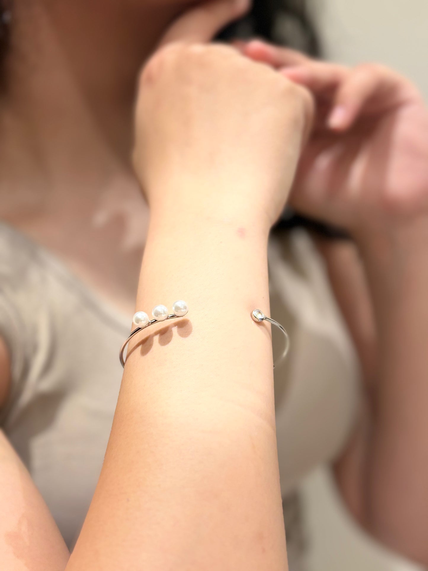 Pearl Open Cuff Bracelet