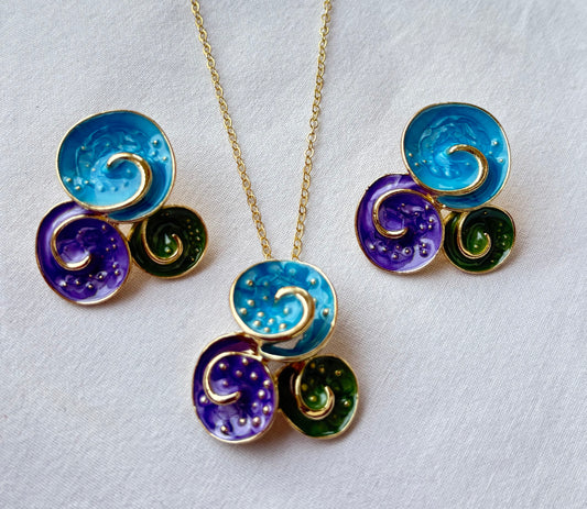 Multicolor Spiral Charm Set