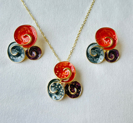 Multicolor Spiral Charm Set