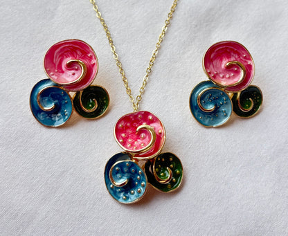 Multicolor Spiral Charm Set